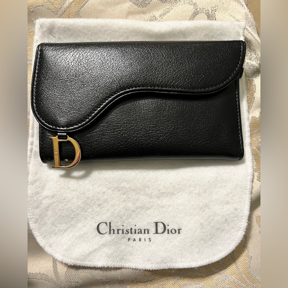 Christian Dior black  Saddle leather wallet